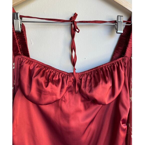 Danielle Bernstein by WEWOREWHAT Puff Sleeve Mini Dress Romantic Sz 14 NWT $99 - Picture 11 of 16